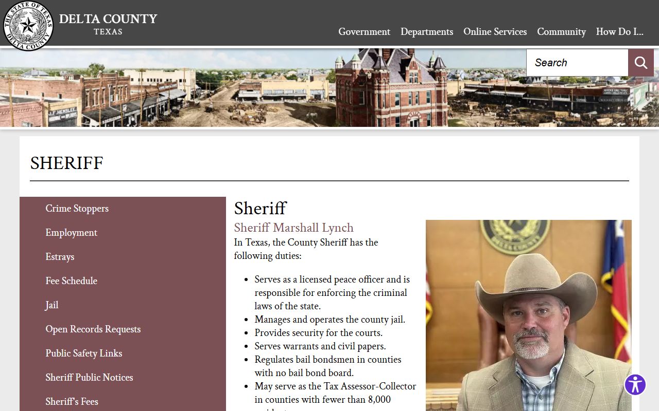 Delta County Jail sheriff office inmate records contact page